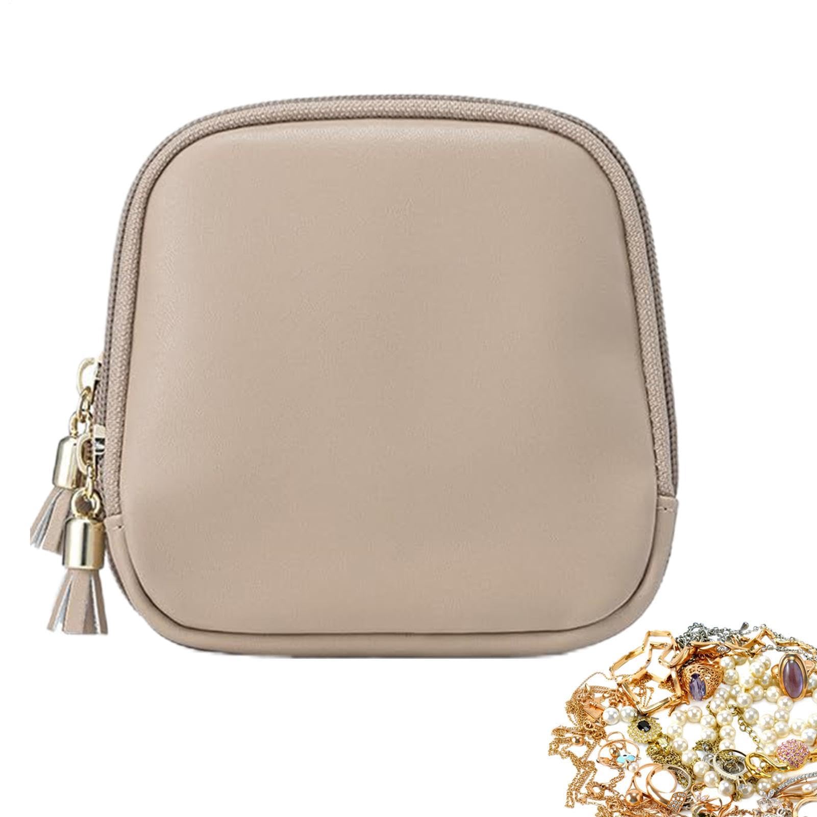 Joyero de viaje con dos capas para llevar anillos y collares en tu maleta cómodamente