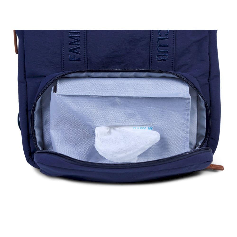 CHILDHOME, Plecak na pieluchy Family Bag, duża pojemność, wielofunkcyjny, mata do przewijania w zestawie, 11 przegródek, izolowane kieszenie, walizka na kółkach, wieszak na wózek, 20,5 l, granatowy