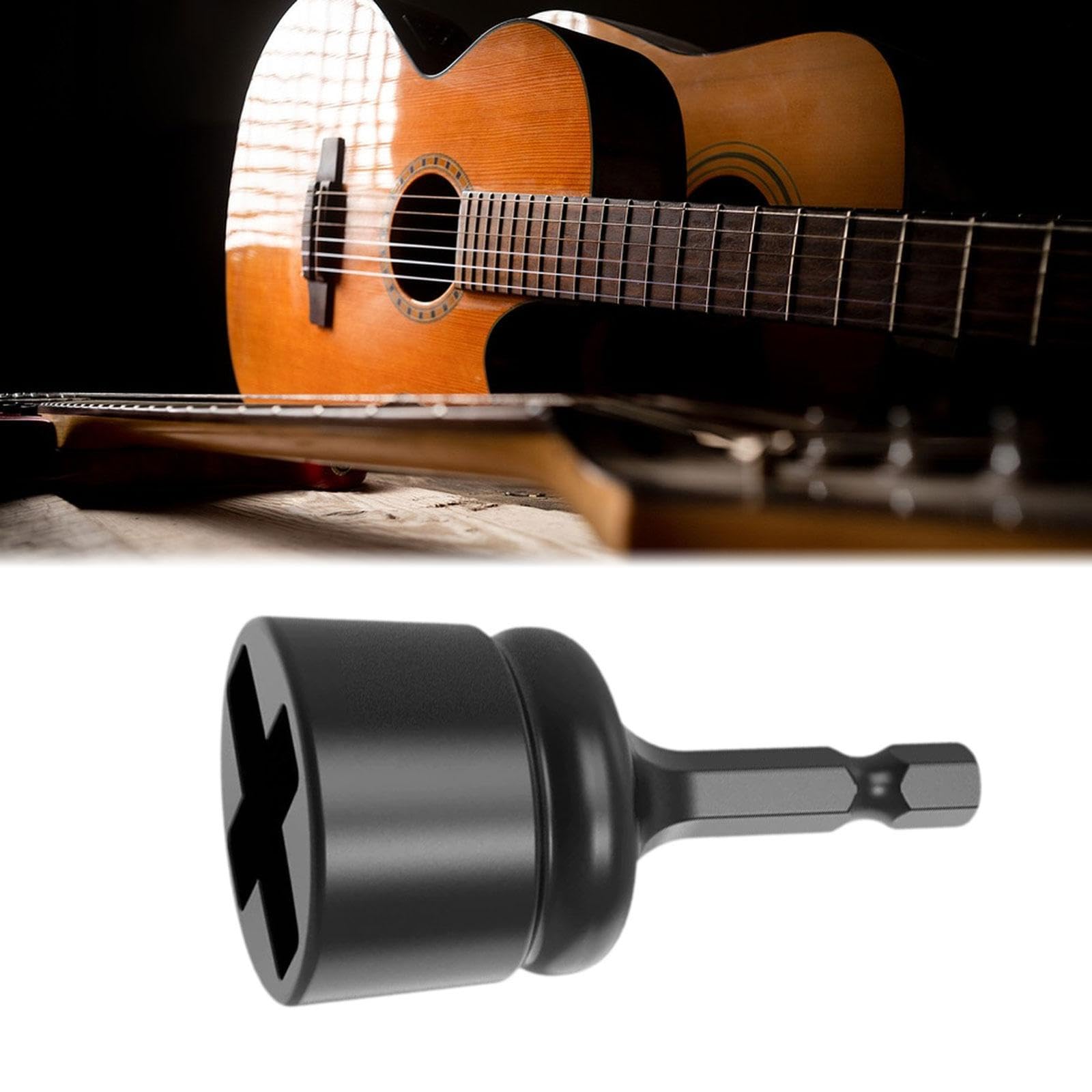 Garende Guitar Bit Tuning Peg Winder Repair, Portable Multipurpose String Change Maintenance, for Electric Guitar Acoustic Guitar, Black