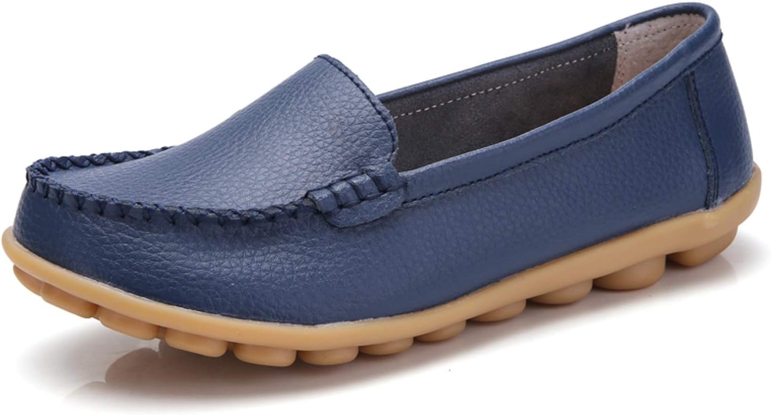 VenusCelia Women's Concise Walking Office Flat Loafer(7 M US,Navy)