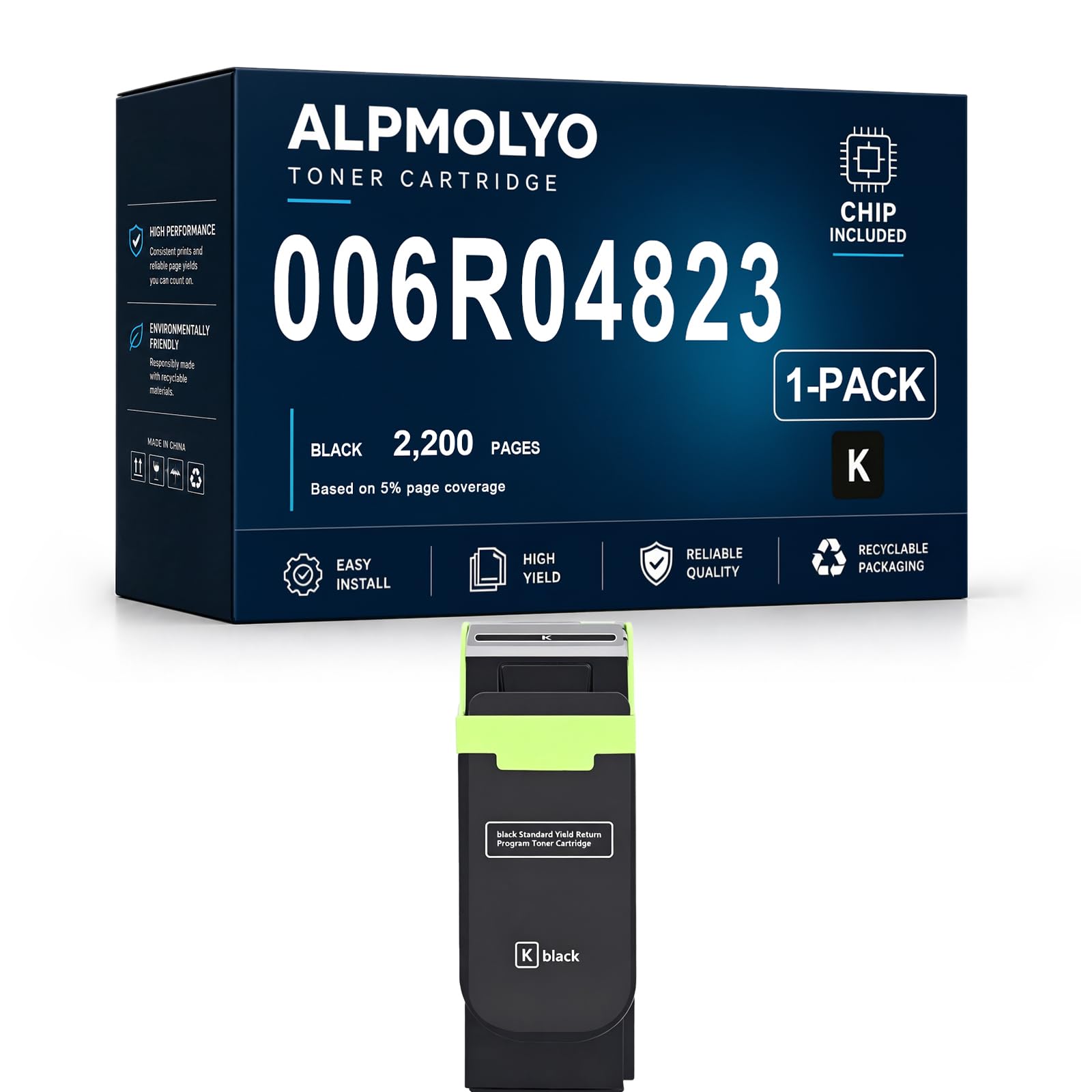C320 sostituzione della cartuccia di toner ad alta resa per 006R04823, compatibile con Xerox C320 C325, con chip ,Black 1 Pack