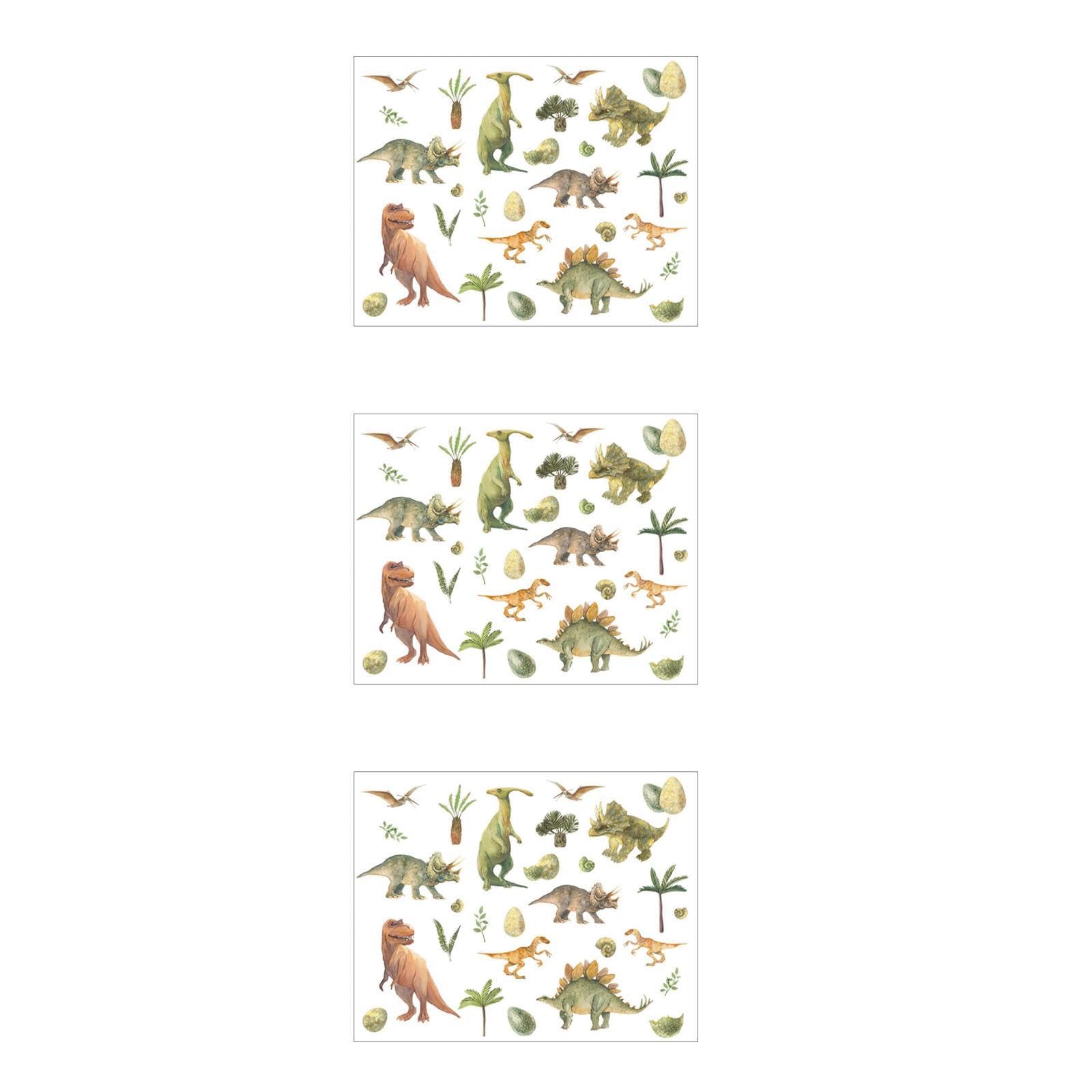 HOMSFOU 3sets Adesivi Murali Dinosauri Cartoni Animati Decorazioni Creative Per Camerette e Aule Facile Da Applicare e Rimuovere Atmosfera Calda Per Stanza