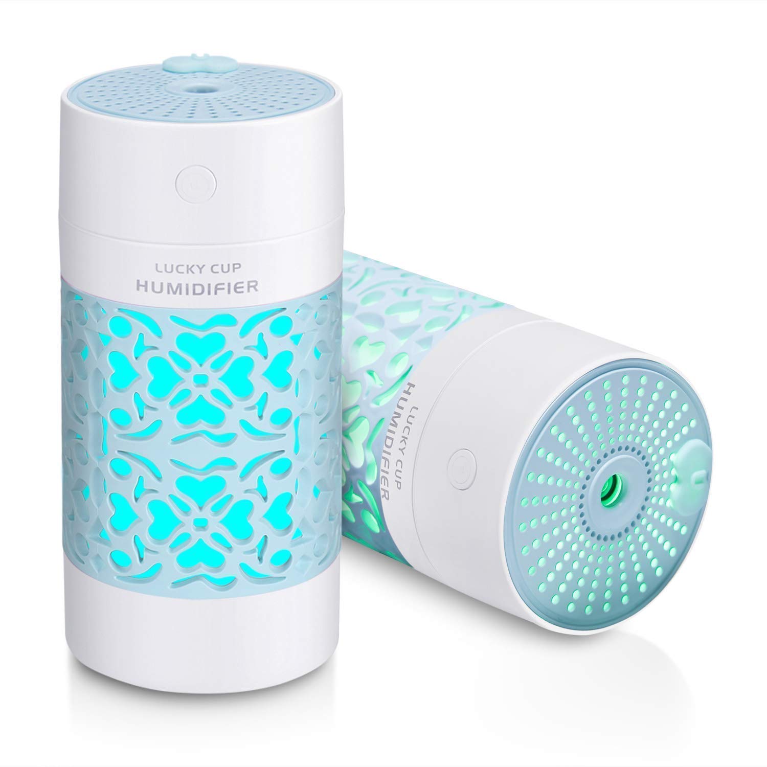 SPIRITUAL HOUSE Magic Cup Cool Mist Humidifiers Oil Diffuser Aroma Air Humidifier with Led Night Light Colorful Change for Car, Office, Home (Sky Blue)