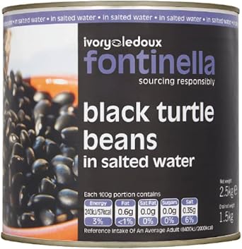 Ivorys Ledoux Fontinella Black Turtle Beans in Salted Water 2500g   Ready to Use Black Beans for Catering & Professional Cooking