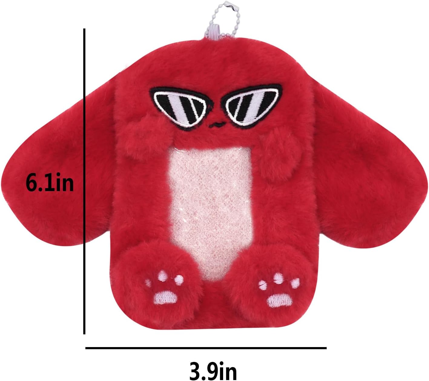 Suillty Cute Plush Kpop Photocard Holder with Keychain Cartoon Star Furry Photo Case Sleeve Protector for Idol Card Band Credit Card