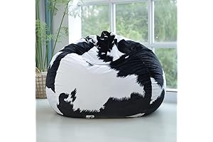Plush Cow Patterned Bean Bag Chair for Adults