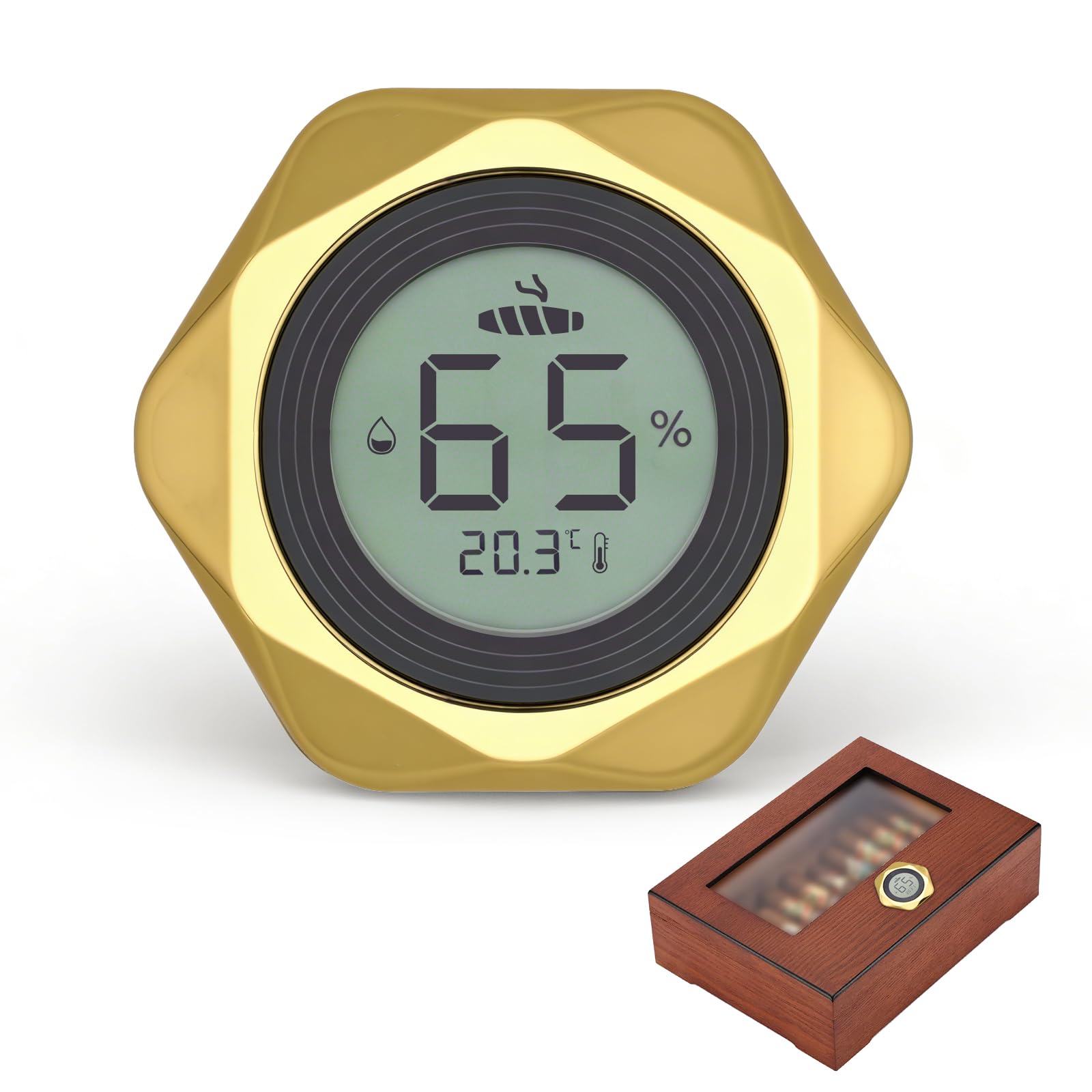 Thlevel Hygromètre Thermomètre Numérique LCD Indicateur Humidité Température pour Cave à Cigare