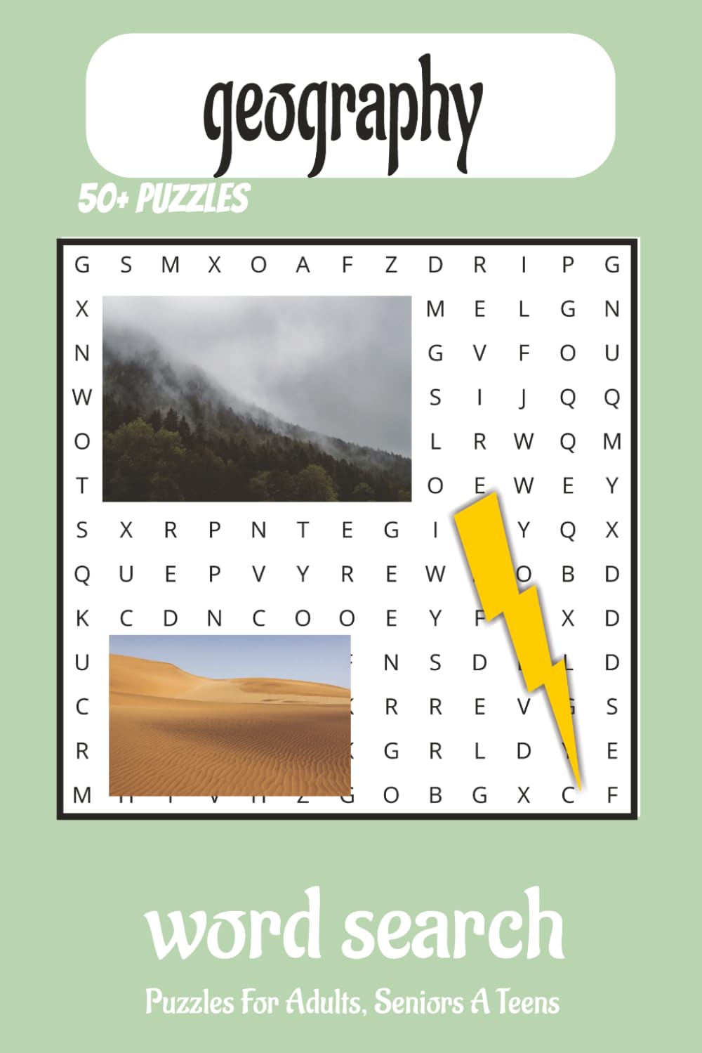 Geography word search: word search with Easy to read print about geography, landforms, weather and more / 6x9 inches, 110 pages / 50+ puzzles ... Gift for vacations, Holidays and relaxing Times.