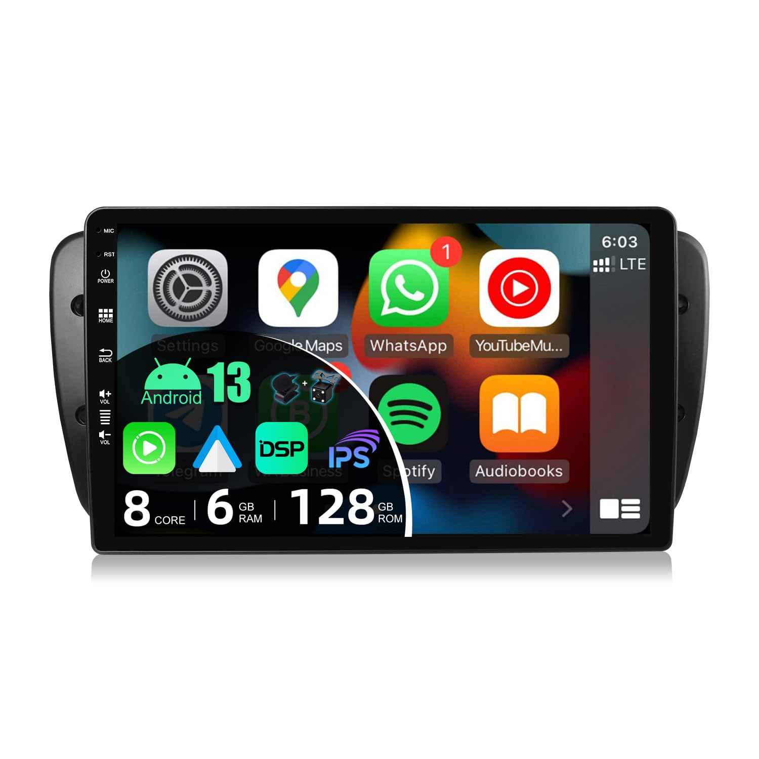 Autoradio Android Per Seat Ibiza MK4 6J 2009-2013 - 9 Pollici, CarPlay, GPS - Foto 5