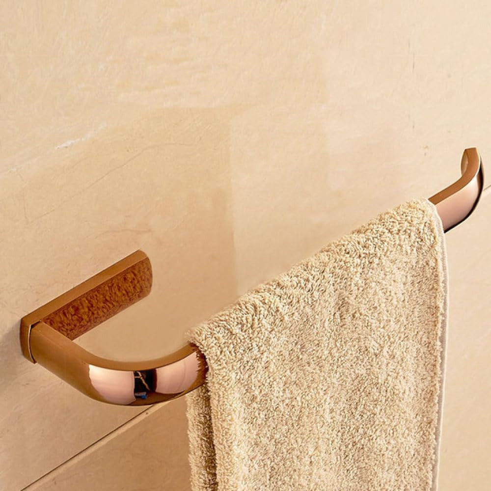 LCANALLYMS Wall hooks, Coat Hook Bathroom Hooks Rose Gold Brass Square Accessories Set Bath Hardware Wall Mounted Towel Bar Toilet Paper Holder Robe(Towel Ring)