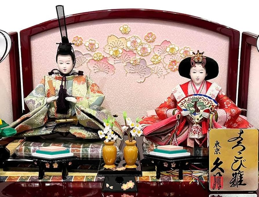 ひな人形 平飾りセット 雛人形 雛人形 コンパクト 収納 プレミアム平飾りセット｜本仕立て金台