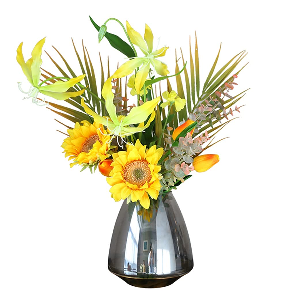 Vase déco nordique transparent pour fleurs séchées et salon moderne