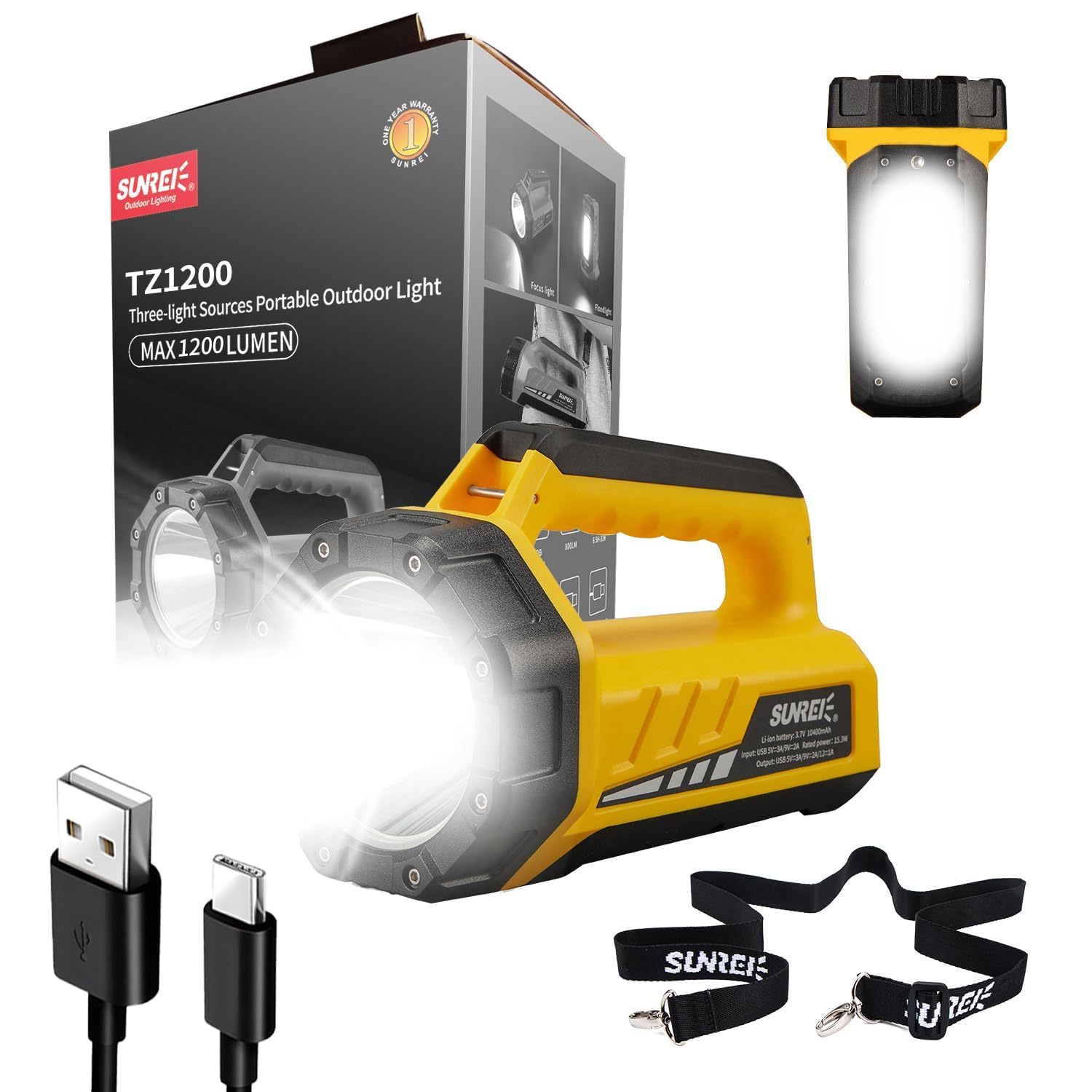 SUNREI Linterna LED recargable
