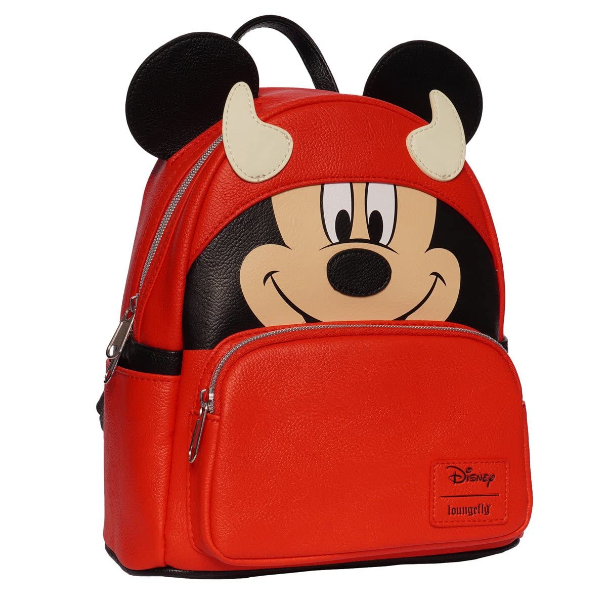 Loungefly Disney Mickey Mouse Devil Mickey Mini Mochila - Entertainment Earth Exclusive, Varios colores, W 9" x H 10" x D 4.5", Loungefly Disney Mickey Mouse Devil Mickey Mini Mochila - Entertainment
