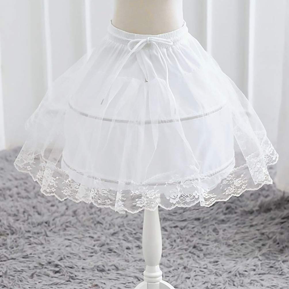 SOIMISS Mädchen Reifen Petticoat Kurzen Krinoline Unterrock Spitze Unterrock Weißen Kurzen Petticoat für Kinder Mädchen Hochzeit (Weiß)