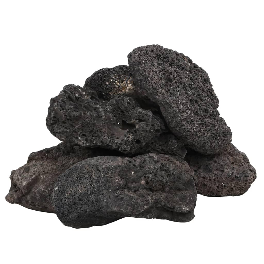 Genérico Rocas volcánicas Negras 25 kg 10-30 cm, Decoración de acuarios Negro,3217189