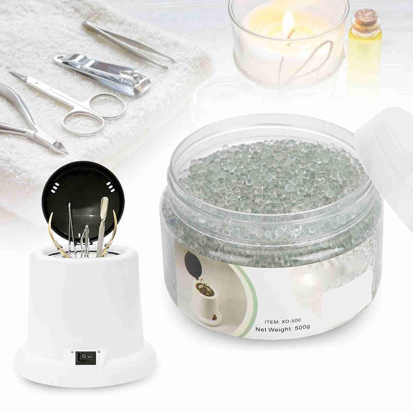 Bolas de vidrio de de cuarzo transparente de 500 g para caja de esterilizador de uñas de alta temperatura Cuentas de de sílice