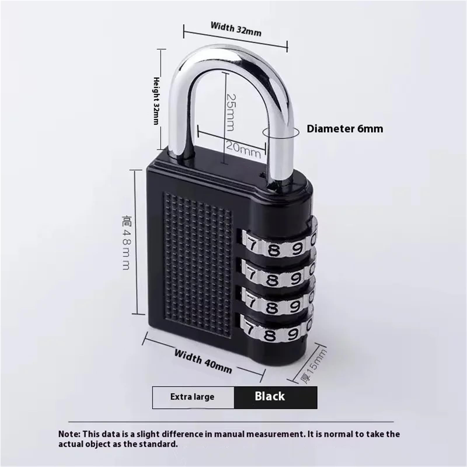 TQSKA 2 Stück * 4-stelliges Zahlenschloss aus Zinklegierung, Vorhängeschloss, Gepäck, Diebstahlschutz, wetterfeste Sicherheit, Outdoor-Fitnessstudio, sicheres Code-Türschloss, schwarz(Black)