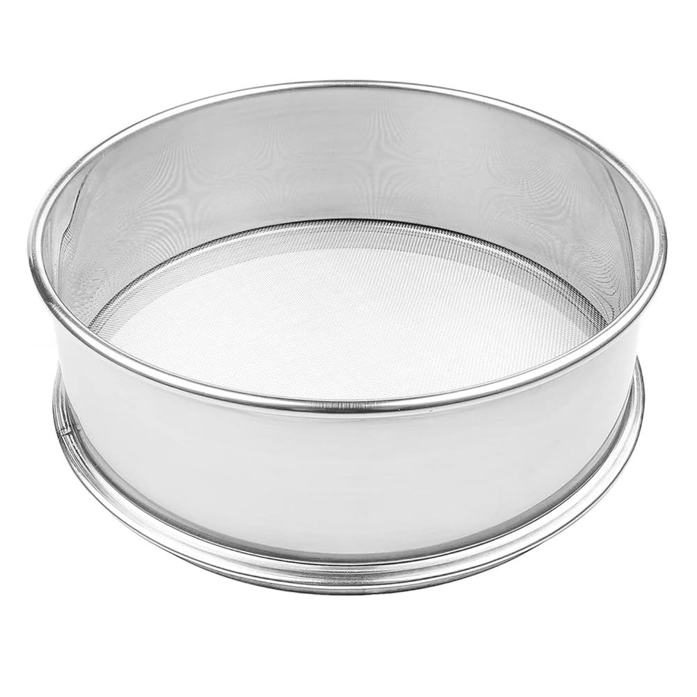 Aundhegrtt Flour Sifter Stainless Steel Fine Mesh Round Design 8" Diameter 30 Mesh(Hole Size 0.6mm) Sieve for Baking