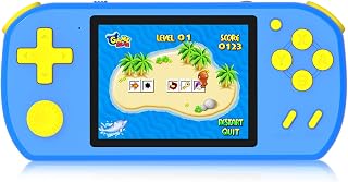 CCTU Handheld Game Console for Kids: 218 Preloaded Retro Games, 3" Screen, Rechargeable Battery, Portable Travel Toy for Boys Girls Age 4-12 (Blue)