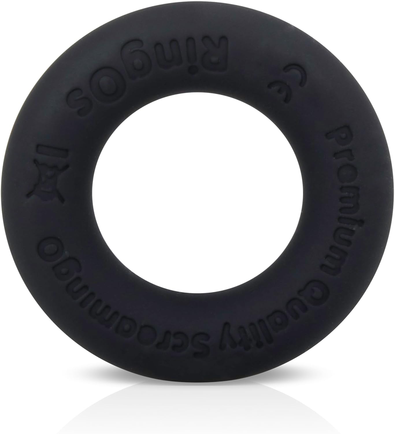 Screaming O Cock Ring for Men, Stretchy Ringo Ritz, Black, 1ct | Snug silicone cock ring for solo or couples play; body-safe, elastic fit, hands-free, reusable, discreet
