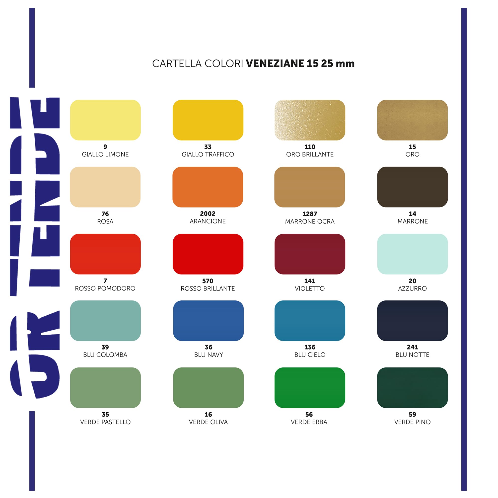 OR TENDE - Tenda Veneziana da 15 mm 140x100 cm Azionamento a Catena Personalizzata SU MISURA in Alluminio per finestre Made in Italy
