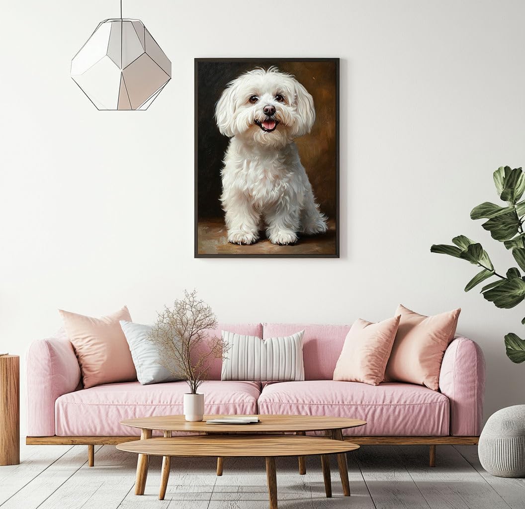 XCJFGO Bichon Frise Dog Paint by Numbers Kit for Adults Beginners, Cute Dog DIY Easy Acrylic Oil Painting by Numbers on Canvas, Paint-by-Numbers Kits for Home Wall Decor Without Frame 16" W x 20" L