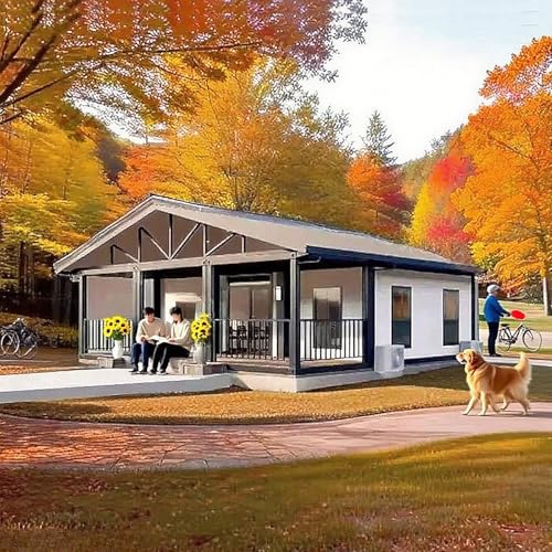 Prefab Tiny Homes for Sale, Modular Foldable Expandable Container Houses to Live in for Adults with 2-3 Bedrooms 1 Fully Equipped Kitchen & Bathroom Mobile Living House - Image 3