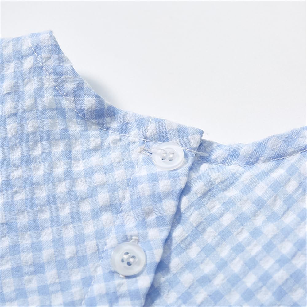 Youlebao Little Girls Short Sleeve Summer Dress Easter Casual Applique Tunic Shirt Playwear Cotton Dresses - Image 5