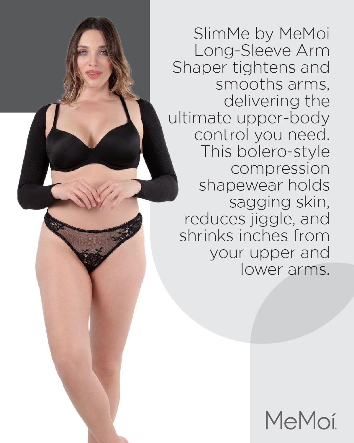 SlimMe Long Sleeve Arm Shapewear, Arm Slimming Sleeves for Women, Tightens and Smooths Arms, Bolero Style - Small to Queen 2 - Image 6
