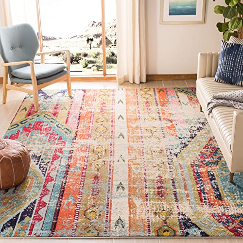 SAFAVIEH Boho Chic Teppich für Wohnzimmer, Esszimmer, Schlafzimmer - Monaco Collection, Kurzer...