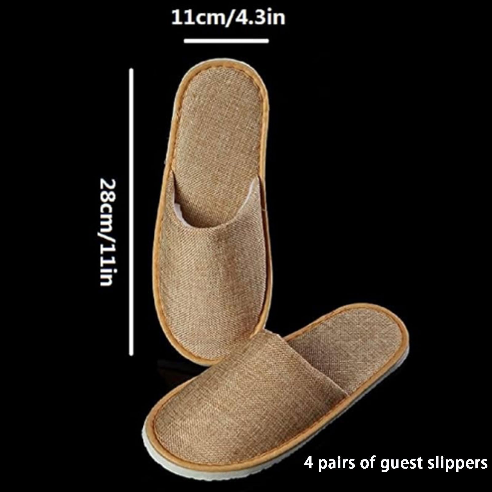 Hotel Comfort Slippers, 4 Pares Zapatillas de Viaje, Desechables Antideslizantes (Talla Eu 37-43)