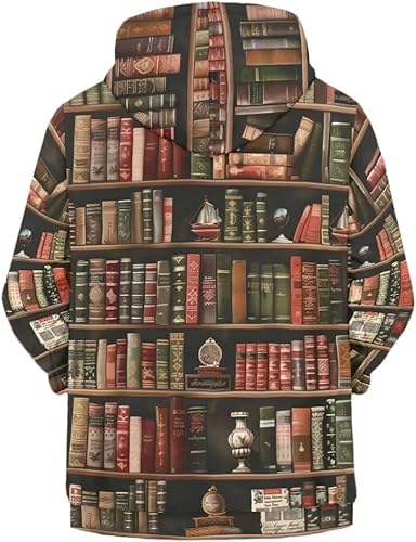 Beauty Collector Girls Cute Zip-Up Hoodie Sweatshirt Kids Zip Hooded Sweatshirts Clothing Back To School Books Prints(Books,8-10 Years)