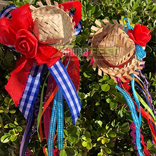 30 Chapeuzinho Miniatura Mini Chapéu Palha Festa Junina Artesanato Festa Junina, Decoração Festa Jun