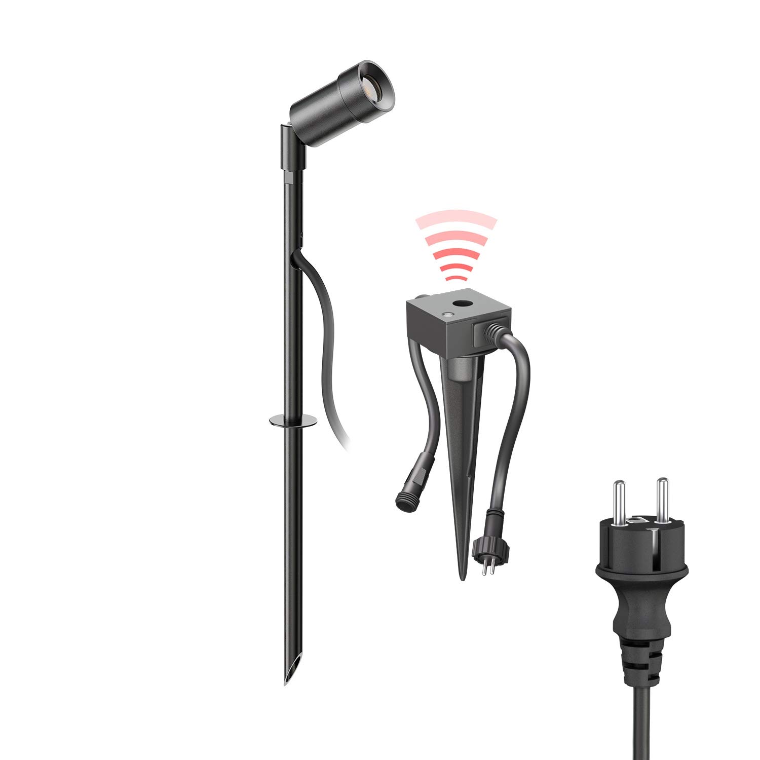 Kopp Faretto LED Da Giardino Con Picchetto E Interruttore Crepuscolare – 1 Luce, 6,5W, 400 Lumen, 4000K, IP44, Nero