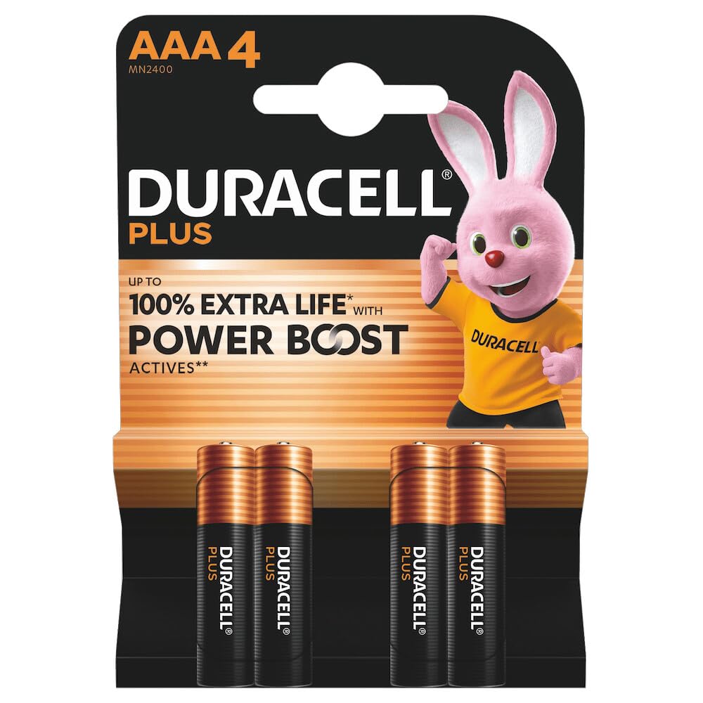 Pack de 4 Pilas AAA Duracell Plus Power Boost DPBLR3B4/ 1.5V/ Alcalinas