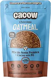 Mix de Aveia + Cacau Proteico 450g | Oatmeal Cacow Chocolate | Sem Açúcar Glúten e Lactose | Ingredientes Naturais e Nutritivos