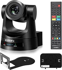FoMaKo PTZ Camera HDMI, AI Auto-Tracking Gen 3, 20x Optical Zoom, True to Life Colors, PoE, HDMI PTZ Camera for Church Services Worship Education vMix OBS (FMK20SDI Pro,Black Color) asin的图片