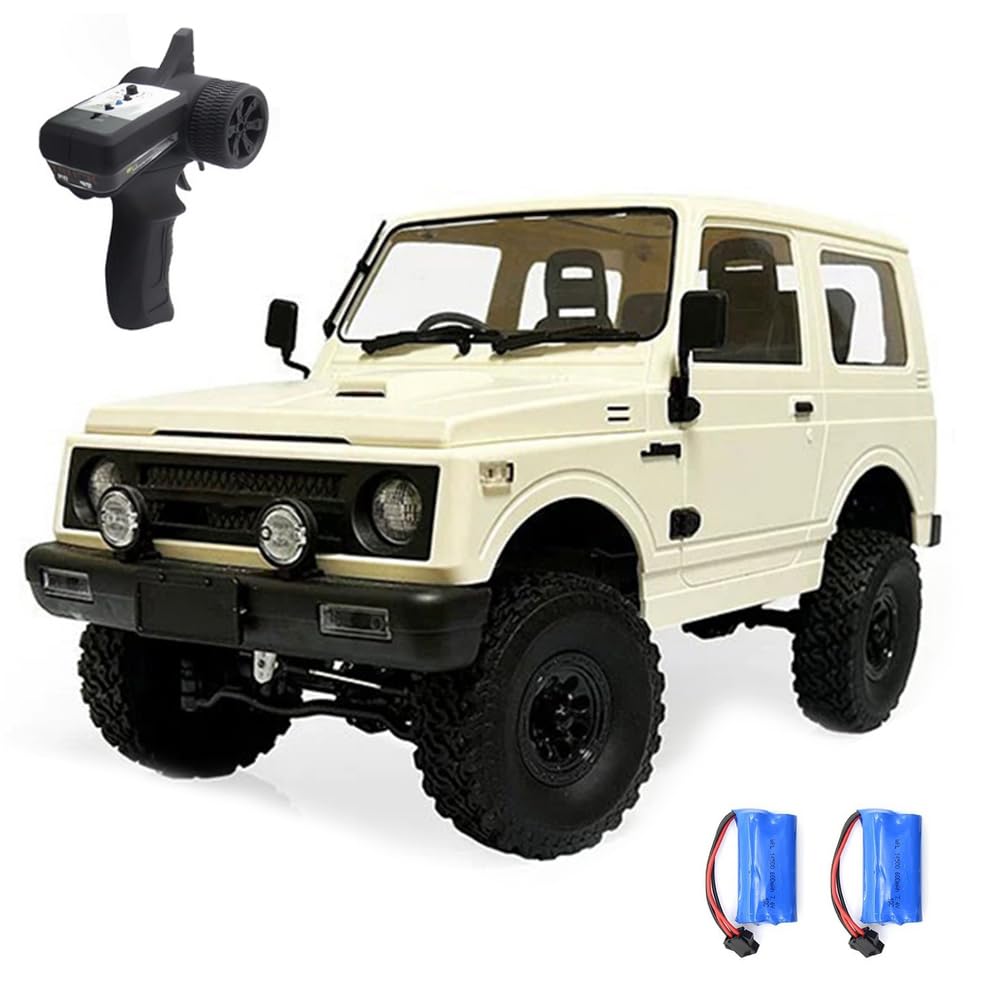 Dodoore Remote Control Cars 4WD RC Crawler 1/10 2.4GHz LED Lights 50Min Fun Time Rechargeable 4x4 Off Road RC Truck Rock Climbing Car Full Scale for All Terrain WPL C74 Gifts for Teens Adults
