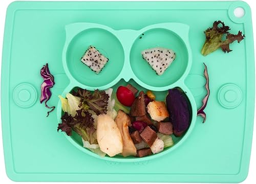Platos divididos de silicona para niños pequeños, platos portátiles antideslizantes con ventosas para niños, bebés y niños, sin BPA, plato de cena