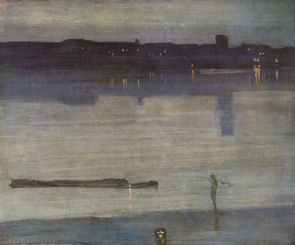 PTLYE Famous Wall Artwork Canvas Images Nocturne Inand Green by Jamess Abbott Mcneill Whistler Canvas Pictures for Living Room 60x90cm