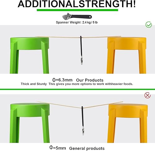 Miniatura 3 de Palitos de bambú para asar malvaviscos, 36 pulgadas de grosor y 0.248 in de grosor, extra largas, resistentes, brochetas para asar, barbacoa,