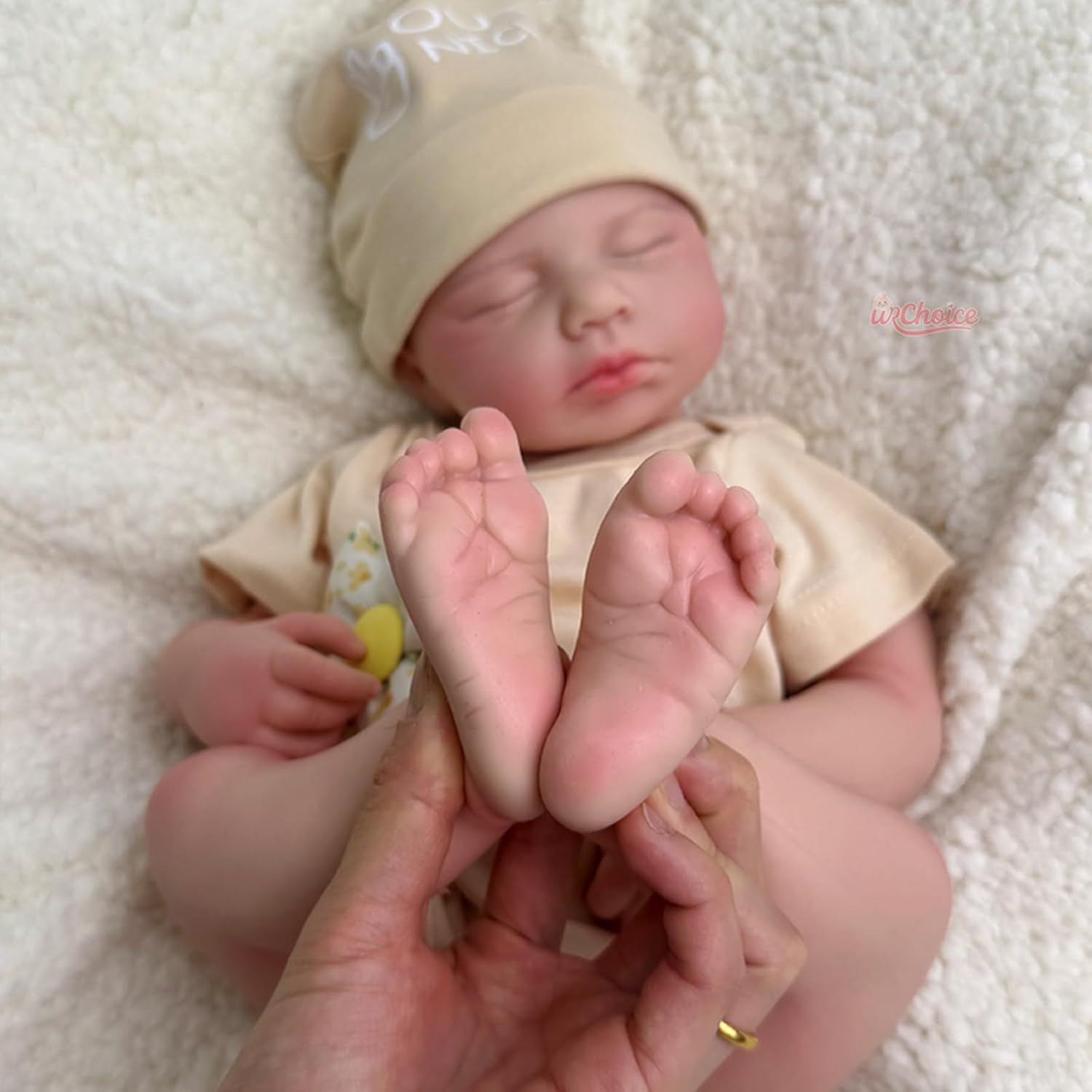 Full Silicone Body Baby Doll with Mouth That Opens - 20 Inch Lifelike Reborn Baby Dolls Soft Sleeping Newborn Doll Anatomically Correct (Boy)
