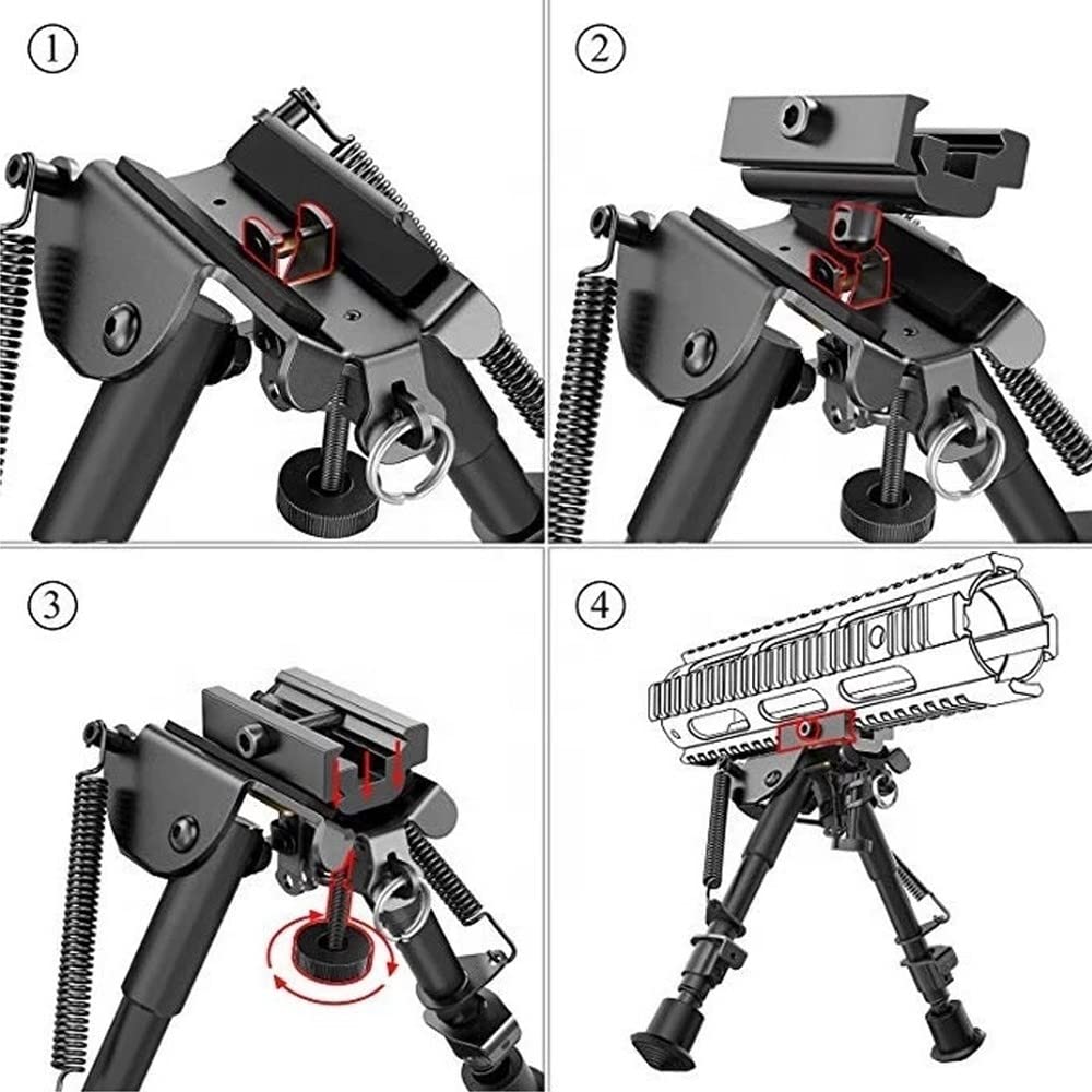 Gewehr Zweibeine, Ausziehbar Zweibein, 6 bis 9 Zoll Verstellbares Taktisches -Zweibein mit Sling-Halterung