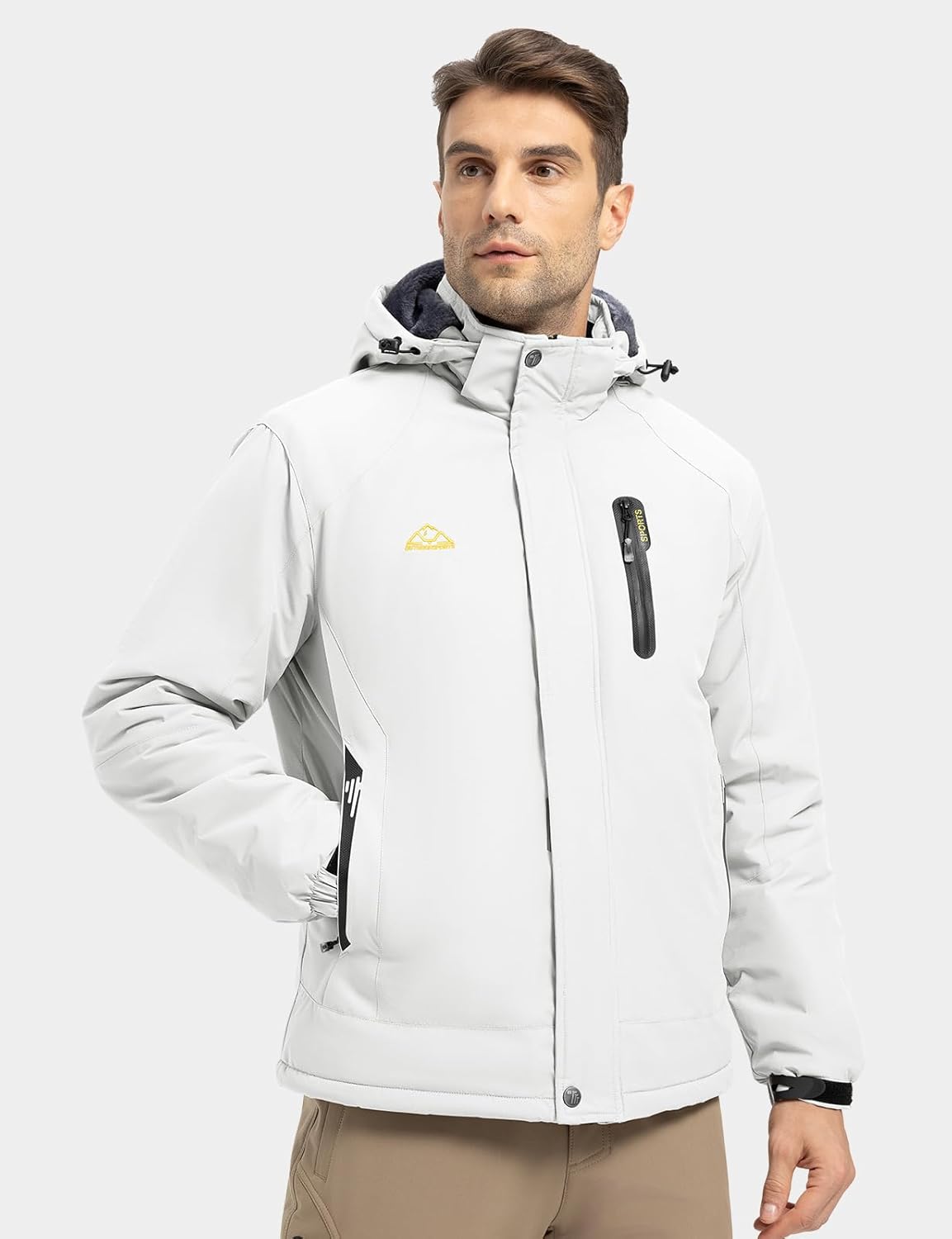 Rdruko Men's Ski Snow Jacket Waterproof Winter Insulated Fleece Hooded Outdoor Mountain Coat - Image 3