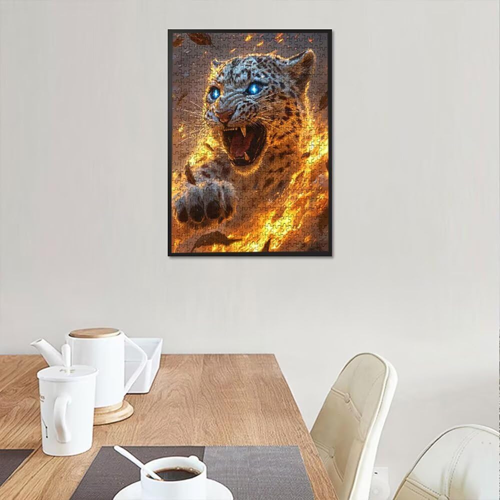 Tiger Flamme Puzzle 4000 Teile, Klassische Puzzles, Geschicklichkeitsspiel Puzzle für Erwachsene, Puzzlespiele für Die Ganze Familie, Mit Schöner Verpackung, Dekoration Puzzles DX0YL3-563
