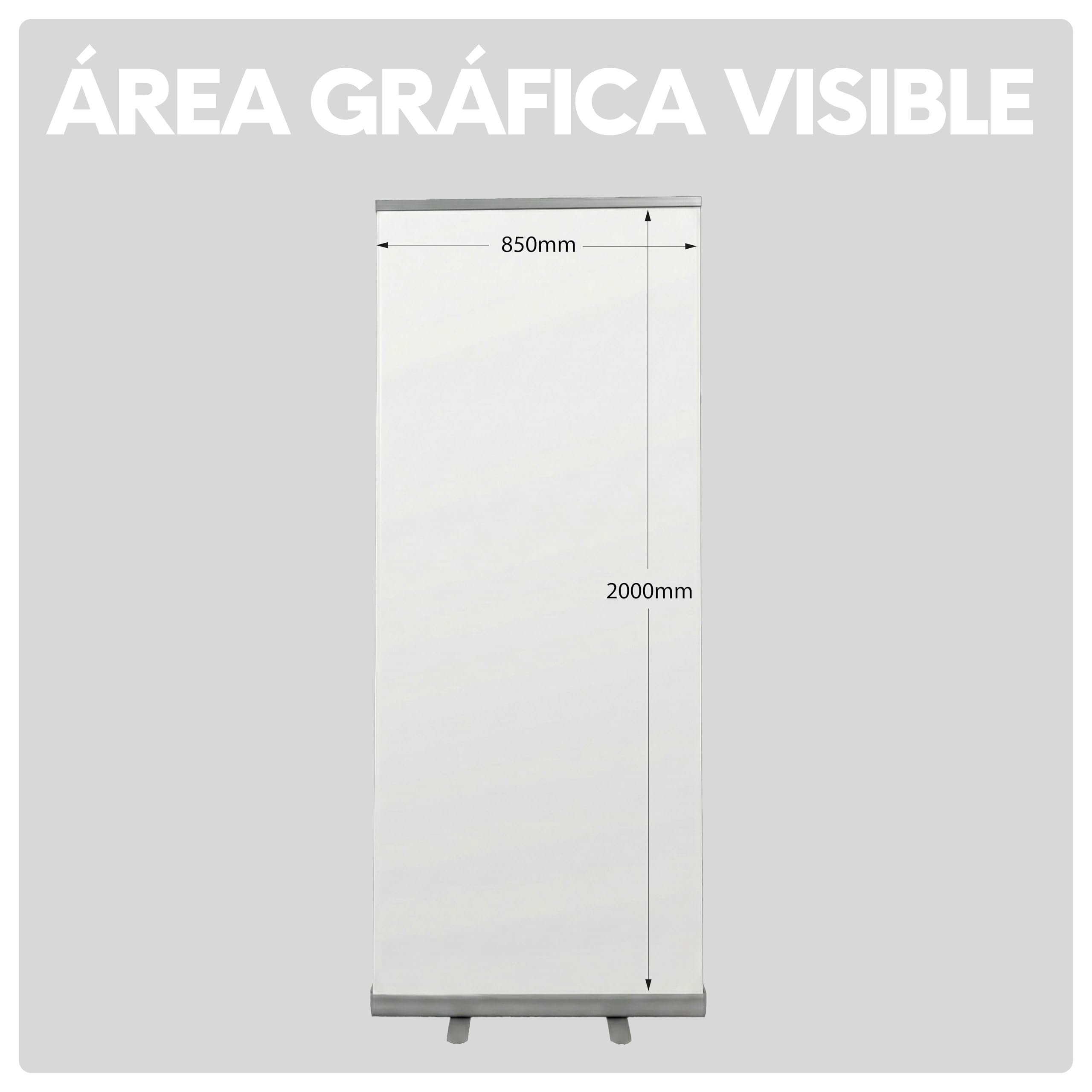 Roll up Personalizado 85x200cm Impresión Incluida en Máxima Calidad | Portátil con Base Estable y Bolsa de Transporte | Display para Ferias, Eventos y Retail