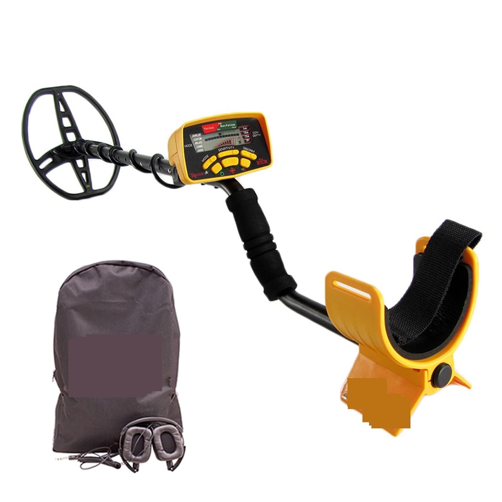 Cfwwsaq Giallo Metal Detector, Underground Metal Detector Gold Digr Treasure Hunter Md6350 Professional Gold Detector With Bag And Headphone(Giallo)