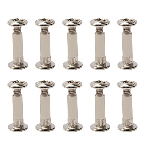 Miniatura 58 de Poste de tornillo para orificio de 3/16 pulgadas (0.197 in) de diámetro, hebilla de cinturón hembra M5x25mm, pernos de encuadernación de tuerca