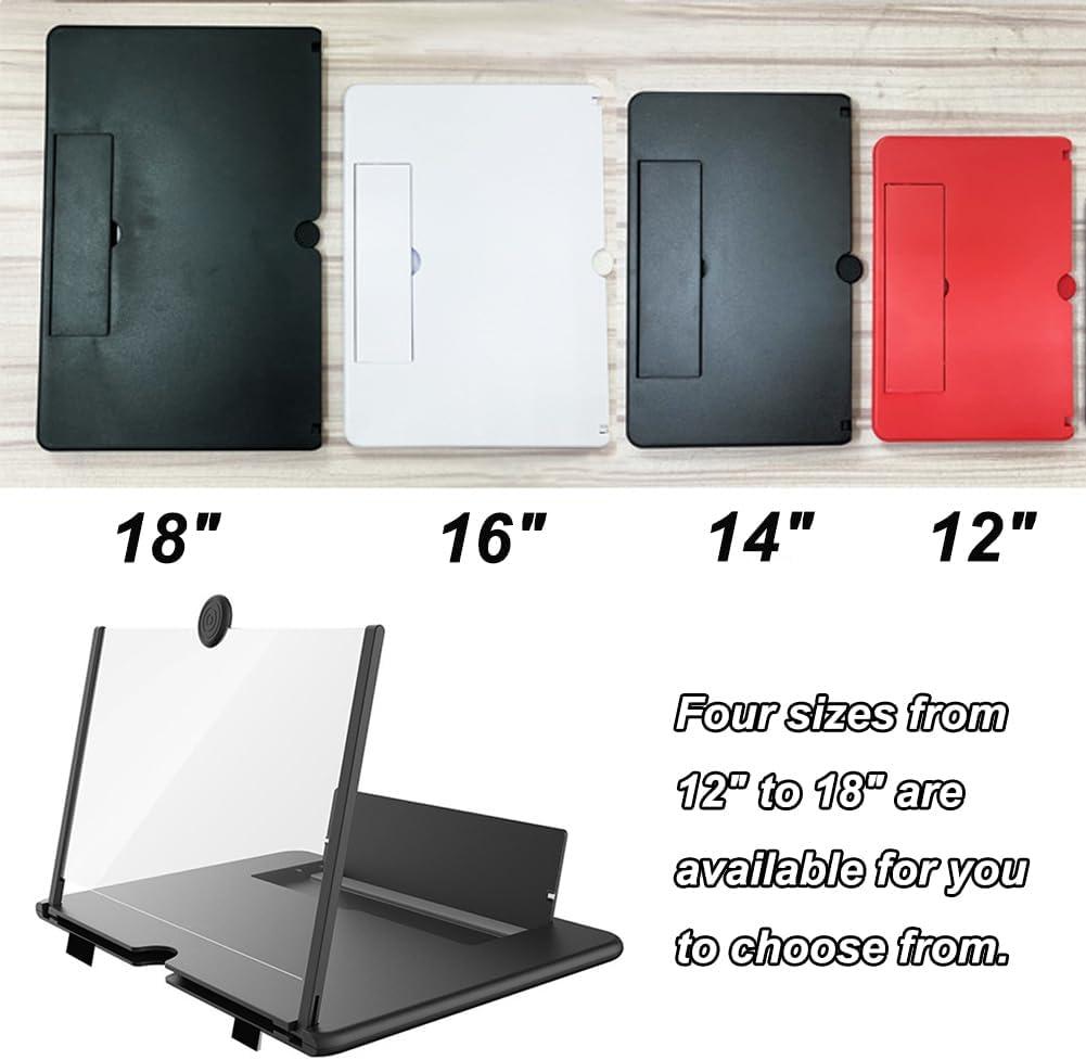 18" Screen Magnifier for Cell Phone, Upgraded 3D Pull-Out HD Screen Phone Projector, Foldable Phone Screen Magnifier, for Watching Movies Playing Games, Supports All Smartphones (18")